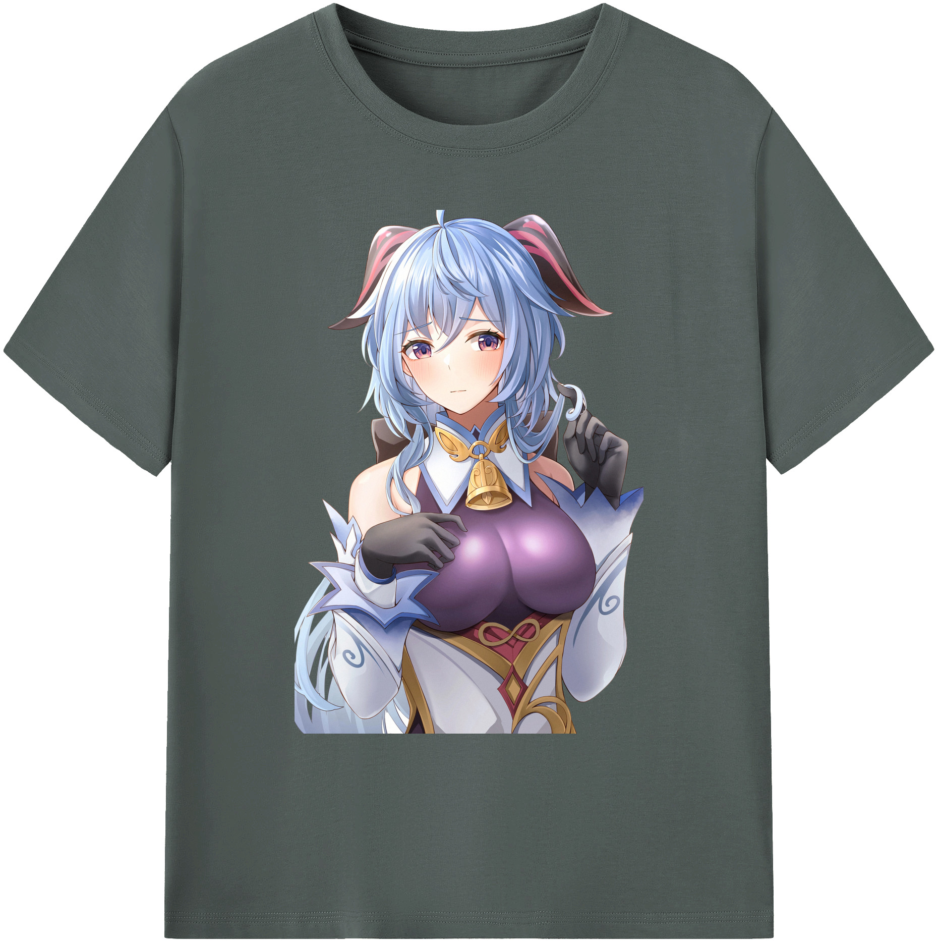 げんし神 甘雨 かんう genshin Ganyu 綿100％ メンズ半袖Tシャツ｜肌触りやわらか＆通気性